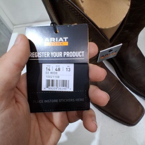 MEN'S GROUNDBREAKER WIDE SQUARE TOE STEEL TOE WORK BOOTS - SIZE 14 WIDE - BROWN (STYLE:10021108) image 3