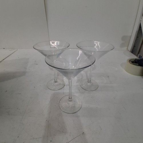 3PK THRESHOLD MARTINI COCKTAIL GLASSES - 8OZ - CLEAR image 2