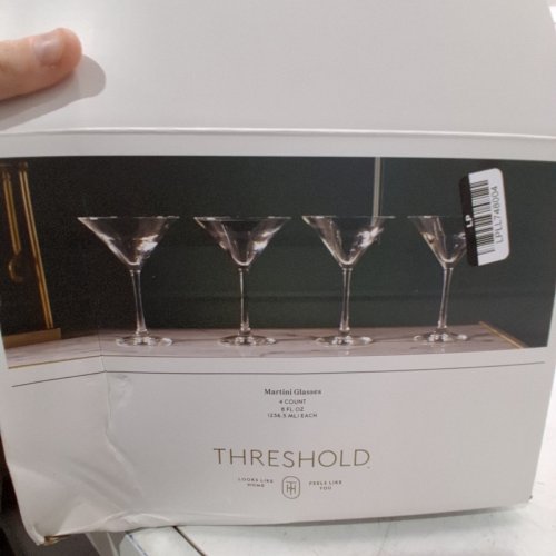 3PK THRESHOLD MARTINI COCKTAIL GLASSES - 8OZ - CLEAR image 3