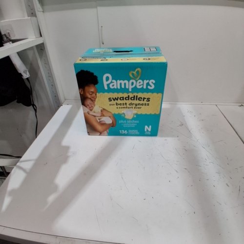 136PK PAMPERS SWADDLERS SKIN SAFE DISPOSABLE DIAPERS - NEWBORN image 3