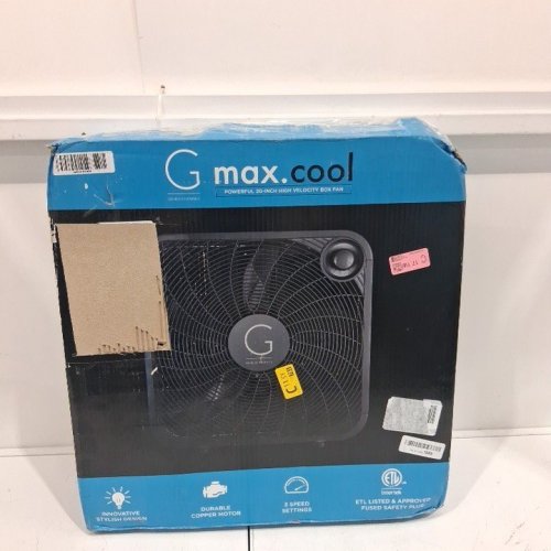 GENESIS DURABLE LIGHTWEIGHT HIGH VELOCITY FLOOR BOX FAN 3 SETTINGS MAX COOLING TECHNOLOGY - 3.94" X 4.72" X 4.72" - BLACK (MODEL: G20BOX-BLK) image 6