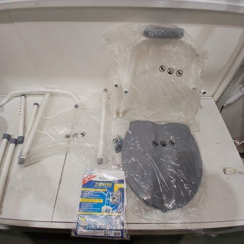 ZORBI COMFORT PLUS 3-IN-1 BEDSIDE COMMODE, TOILET SAFETY FRAME, AND RAISED TOILET SEAT - ERGONOMIC DESIGN, ADJUSTABLE HEIGHT, 350LBS MAX - GREY (MODEL: 770-317) image 3