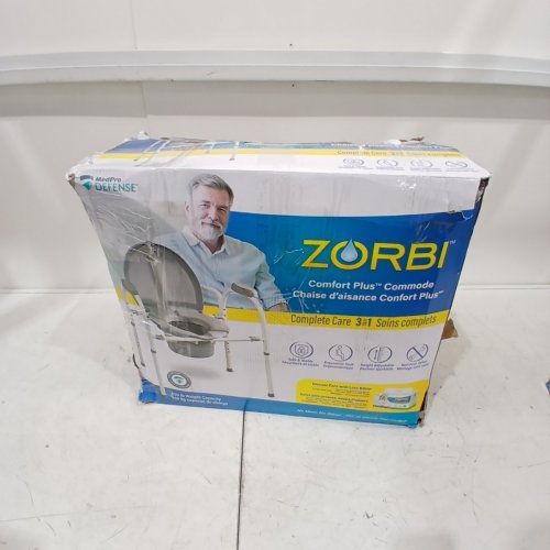 ZORBI COMFORT PLUS 3-IN-1 BEDSIDE COMMODE, TOILET SAFETY FRAME, AND RAISED TOILET SEAT - ERGONOMIC DESIGN, ADJUSTABLE HEIGHT, 350LBS MAX - GREY (MODEL: 770-317) image 5