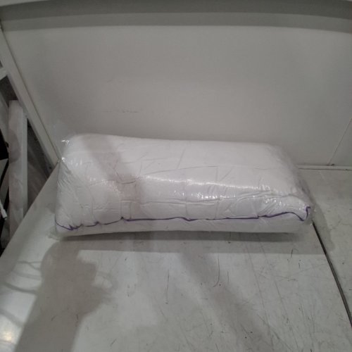 JOLLYVOGUE LUXURY BED PILLOW - KING (20" X 36") - WHITE / PURPLE PIPING TRIM image 5