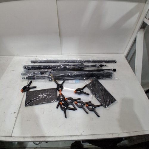 EMART STUDIO ADJUSTABLE PHOTO BACKDROP STAND KIT - 10FT X 7FT - SILVER (MODEL: EM-BS2030) image 2
