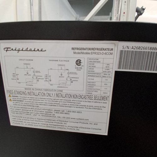 FRIGIDAIRE PLATINUM SERIES COMPACT MINI FRIDGE - 3.2 CU. FT - STAINLESS STEEL (MODEL: EFR323-D-6COM) image 6