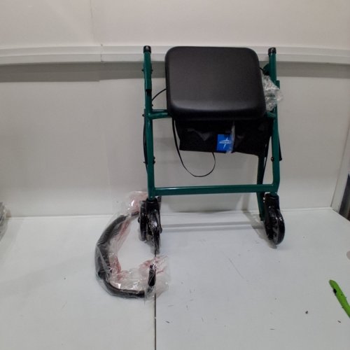 MEDLINE GUARDIAN BASIC STEEL ROLLATOR WALKER WITH 8'' WHEELS - GREEN/TEAL (MODEL: MDS86850EGS) image 2