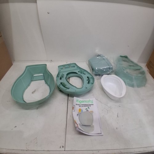 SUMMER BY INGENUITY "MY SIZE POTTY PRO" POTTY TRAINING TOILET WITH FLUSHING SOUNDS AND STORAGE - 50LBS MAX - GREEN - (MODEL: 11124-040-E) image 4