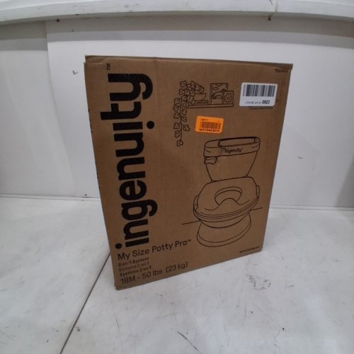 SUMMER BY INGENUITY "MY SIZE POTTY PRO" POTTY TRAINING TOILET WITH FLUSHING SOUNDS AND STORAGE - 50LBS MAX - GREEN - (MODEL: 11124-040-E) image 5