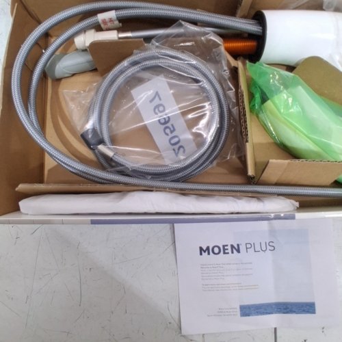 MOEN BRECKLYN ONE-HANDLE SINGLE-HOLE KITCHEN FAUCET WITH PULL-OUT SPRAYER OPTIONAL DECK PLATE INCLUDED- H 10.16" - GLACIER WHITE-(MODEL:87557W) image 5