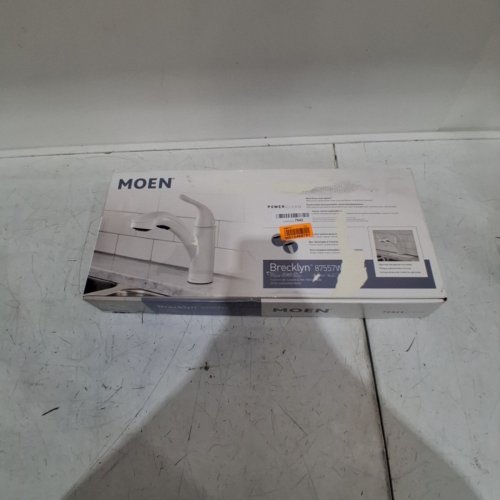 MOEN BRECKLYN ONE-HANDLE SINGLE-HOLE KITCHEN FAUCET WITH PULL-OUT SPRAYER OPTIONAL DECK PLATE INCLUDED- H 10.16" - GLACIER WHITE-(MODEL:87557W) image 6