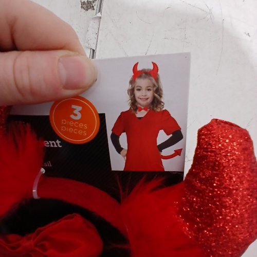 3PC DEVIL COSTUME ACCESSORY SET - RED (ITEM: WMCA18004-R) image 4