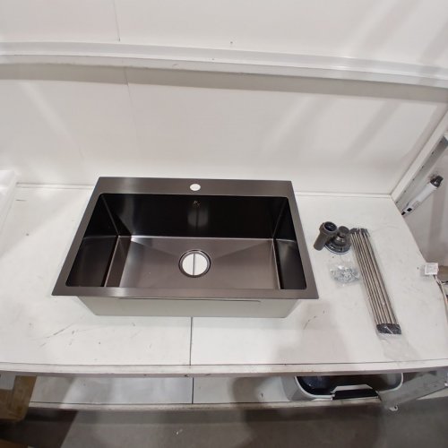 YUTONG 28" X 18" UNDER MOUNT STAINLESS STEEL KITCHEN SINK (SINGLE BOWL), BLACK image 2