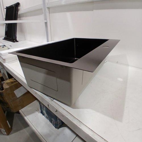 YUTONG 28" X 18" UNDER MOUNT STAINLESS STEEL KITCHEN SINK (SINGLE BOWL), BLACK image 5