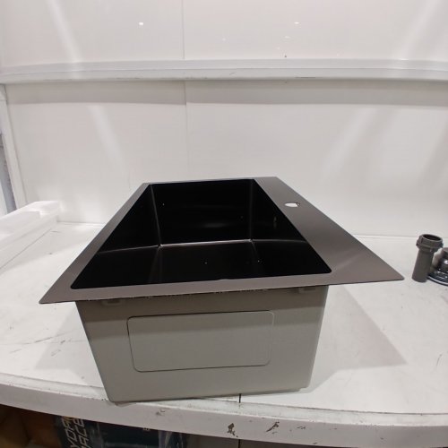 YUTONG 28" X 18" UNDER MOUNT STAINLESS STEEL KITCHEN SINK (SINGLE BOWL), BLACK image 6
