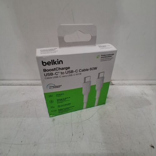 BELKIN BOOSTCHARGE USB-C TO USB-C CABLE - 2M/6.6FT, 60W - WHITE image 4