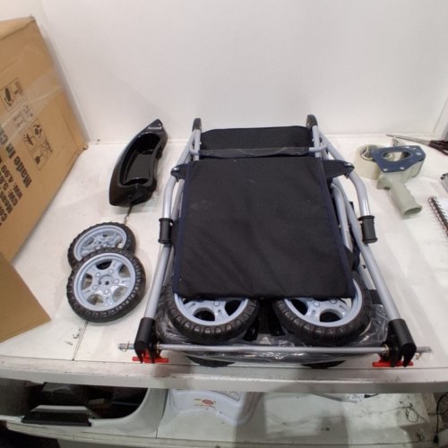 FDW PET STROLLER TRAVEL FOLDING CARRIER PET STROLLER WITH CUP HOLDER AND REMOVABLE LINER - 33LBS CAPACITY - BLACK (MODEL:BP-S04T-BLACK-DE-2) image 2