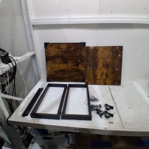 NATWIND 2 TIER LASER PRINTER STAND ON WHEELS - 150 LBS MAX - BROWN image 2