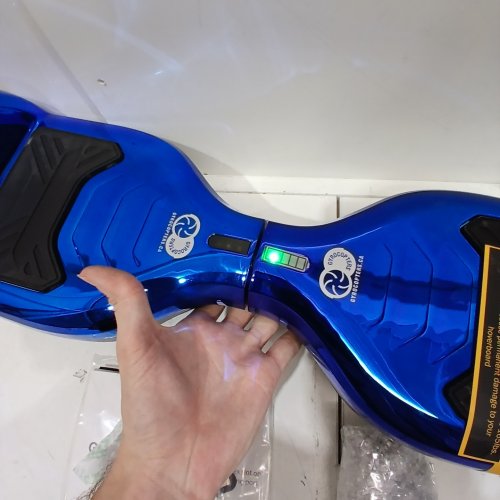 GYROCOPTERS PRO 6.0 ALL TERRAIN HOVERBOARD WITH BLUETOOTH - 36V/2.0AH POWERFUL BATTERY, 6.5" LED WHEELS, UP TO 12KM/H - CHROME BLUE image 2