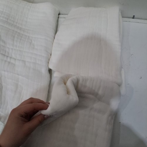 3PC HOUSE & HOME COTTON LAYERED MUSLIN DUVET COVER AND PILLOW CASES WITH STORAGE BAG - KING - WHITE image 3