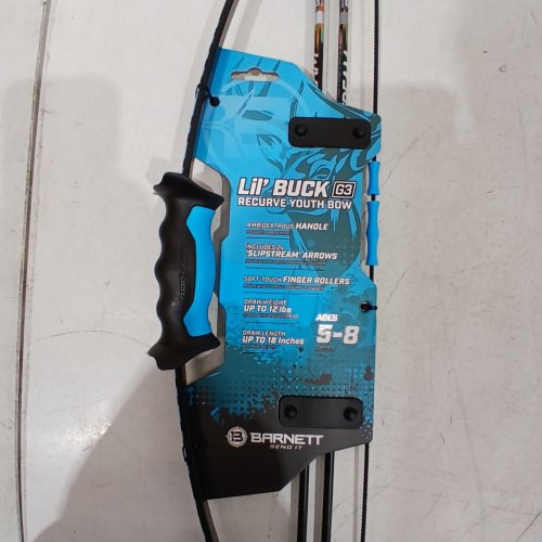 YOUTH BARNETT LIL BUCK G3 RECURVE BOW COMBO WITH ARROWS - AMBIDEXTROUS - 12 LBS - 17" - BLUE (MODEL: BAR30004) image 3