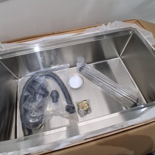 STAINLESS STEEL UNDERMOUNT KITCHEN SINK WORKSTATION - 33" X 19" X 9" - CHERRY/SILVER image 3