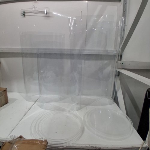 3PC VEVOR WEDDING FLOWER STANDS, CLEAR PLASTIC PEDESTALS - 23.6" / 29.5" / 35.4" - CLEAR (MODEL: LJL-8025) image 2