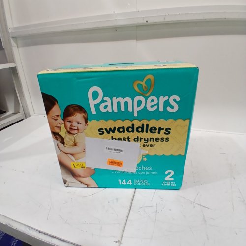 144PK PAMPERS SWADDLERS DISPOSABLE DIAPERS - SIZE 2 (12LBS -18LBS) image 2