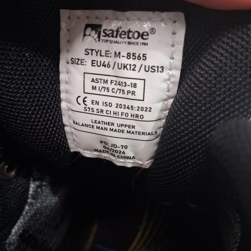 MEN'S SAFETOE SAFETY WORK BOOTS -SIZE 13 - BLACK (STYLE: M-8565) image 4