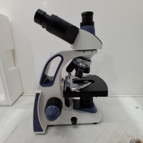 SWIFT 40X TO 2500X COMPOUND LAB MICROSCOPE - DOUBLE LAYER MECHANICAL STAGE - TRINOCULAR - SIEDENTOPF HEAD - WIDE FIELD 10X AND 25X EYEPIECES - WHITE/BLUE (MODEL: SW380T) image 6