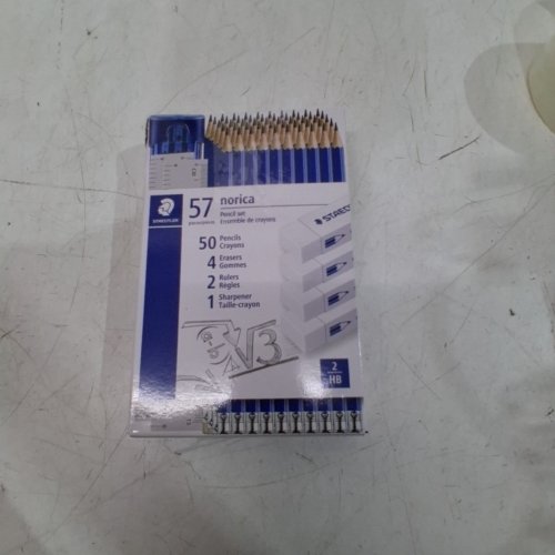 57PC STAEDTLER NORICA PENCIL SET WITH SHARPENER, ERASERS AND RULERS - 2HB - BLUE (MODEL: 2464444) image 4