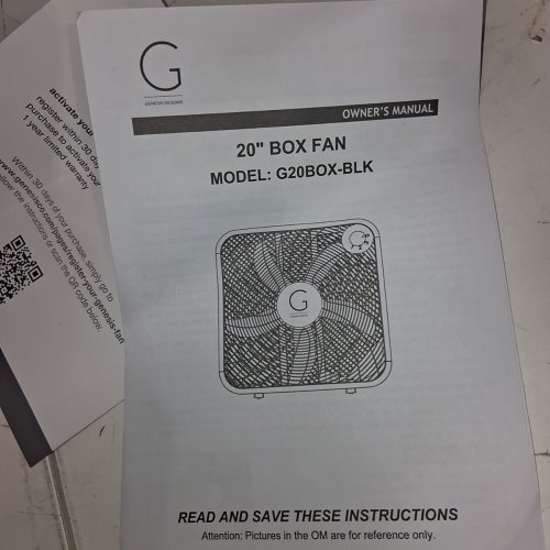 GENESIS DURABLE LIGHTWEIGHT HIGH VELOCITY FLOOR BOX FAN - 3 SETTINGS - 3.94" X 4.72" X 4.72" - BLACK (MODEL: G20BOX-BLK) image 6