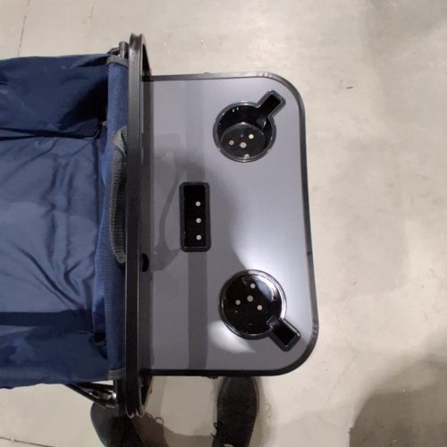 MACSPORTS COLLAPSIBLE UTILITY WAGON, OUTDOOR WAGON W/ FOLDING TABLE & DRINK HOLDERS - NAVY BLUE - (MODEL: WTC-168) image 3