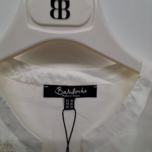 WOMEN'S BARILOCHE SHEAR EMBROIDERED BUTTON-UP SHIRT - SMALL / MEDIUM - 38 - NATURAL OFF-WHITE (STYLE : ANDES) image 5