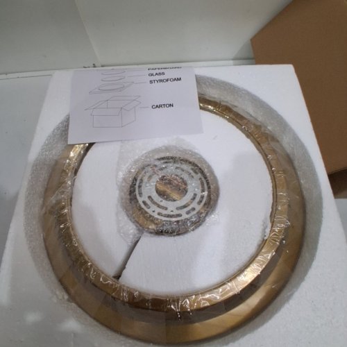 3-LIGHT SEMI FLUSH MOUNT CEILING LIGHT DRUM FIXTURE WITH FABRIC SHADE - 16" X 12.2" - GOLD/WHITE (MODEL: PL-LSF504D) image 2