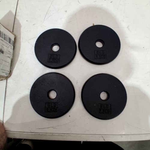 4pk CAST IRON WEIGHT PLATES - 5LBS EACH - BLACK image 2