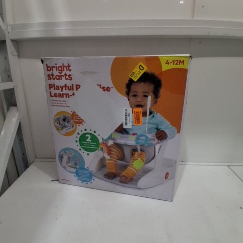 BRIGHT STARTS LEARN-TO-SIT 2-POSITION BABY FLOOR SEAT WITH TOYS - 4-12MONTHS - GREY / WHITE / YELLOW ( MODEL 12956 ) image 4