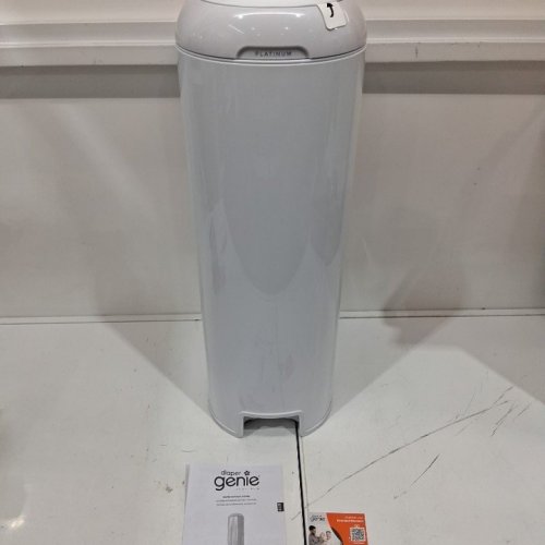 DIAPER GENIE SIGNATURE STAINLESS STEEL PLATINUM DIAPER PAIL - 32.9" - WHITE (MODEL: I000808) image 2