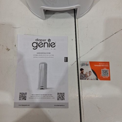 DIAPER GENIE SIGNATURE STAINLESS STEEL PLATINUM DIAPER PAIL - 32.9" - WHITE (MODEL: I000808) image 3