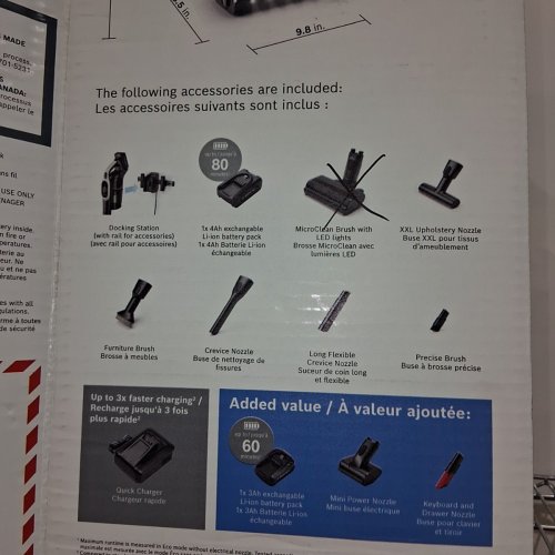 BOSCH CORDLESS STICK VACUUM CLEANER - 18V - BLACK AND WHITE (MODEL: BXS1042GUC) image 5