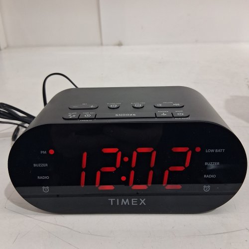 TIMEX DIGITAL DUAL ALARM CLOCK WITH AM/FM RADIO AND BATTERY BACKUP - BLACK (MODEL: T231B) image 2