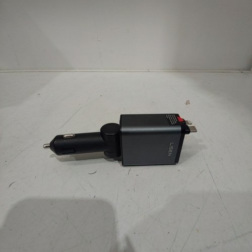 LISEN 84W RETRACTABLE CAR CHARGER - FAST CHARGER, USB-C, LIGHTNING - GREY (MODEL: 2E434) image 2