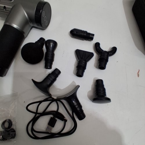 ALDOM MASSAGE GUN DEEP TISSUE PERCUSSION MASSAGER 30 SPEED LEVEL, 8 MASSAGE HEADS 4800 RPM MAX, GREY / BLACK (MODEL: YL-MG001) image 4
