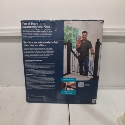 SAFETY FIRST TOP OF THE STAIRS EXPANDABLE METAL BABY GATE - 27" - 42" X 28" - BLACK (MODEL: GA090CBLKF2) image 4
