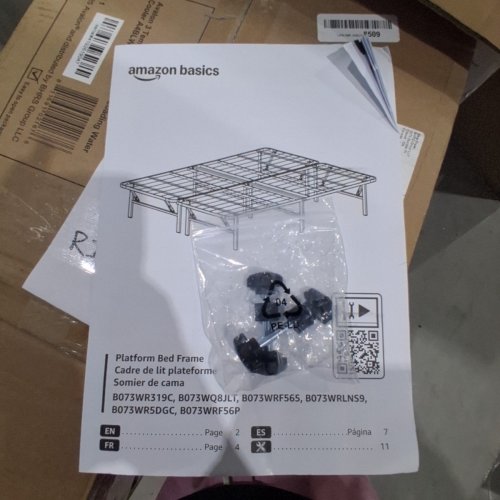AMAZONBASICS FOLDABLE METAL PLATFORM BED FRAME FOR UNDER-BED STORAGE TOOLS-FREE ASSEMBLY, NO BOX SPRING NEEDED - 14" QUEEN image 3