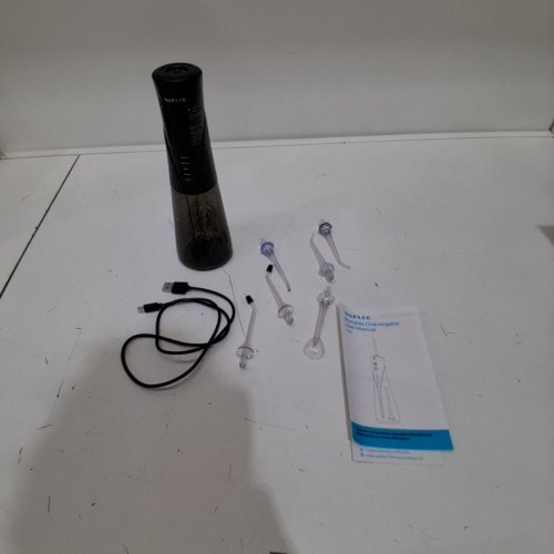 7PC WAFLOO WATER FLOSSER - PORTABLE, 300ML TANK, IPX7 WATERPROOF, 5 MODES, 6 FLOSSING TIPS - BLACK/CLEAR (MODEL: Y206) image 4