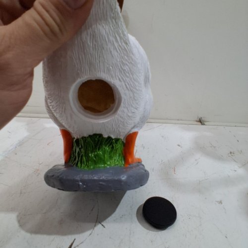 JOYFUL PORCH GOOSE STATUE WITH COWBOY HAT - 20" - WHITE image 3