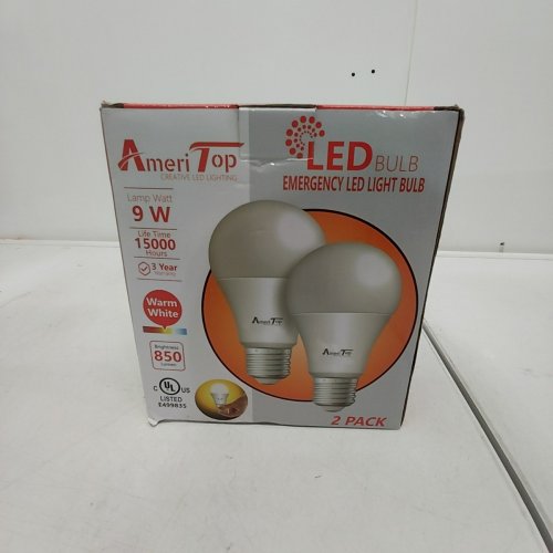 2PK AMERITOP EMERGENCY LED BULBS - 9W, 850 LM, 3000 K - WARM WHITE (MODEL: CP-BL01-9WE) image 2