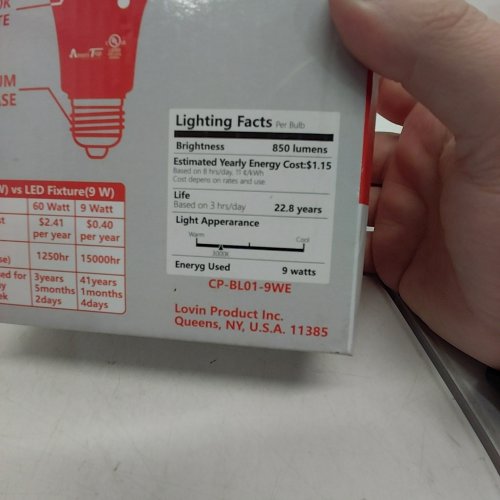 2PK AMERITOP EMERGENCY LED BULBS - 9W, 850 LM, 3000 K - WARM WHITE (MODEL: CP-BL01-9WE) image 3