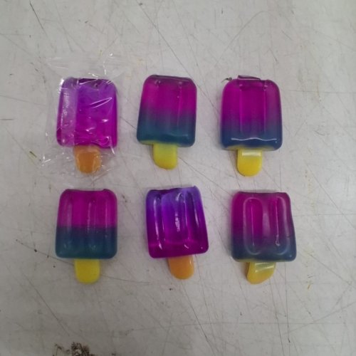 6PC POPSICLE-SHAPED SOFT-SQUISH SENSORY STRESS-RELIEF SQUISHY TOYS - 3" - PURPLE/MULTICOLOUR image 2